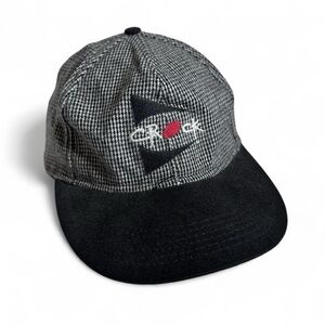 Vintage 1990s Black & Gray Crock brand Patterned Baseball Cap with Logo